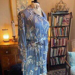 365 NWOT - 2X - Blue& White Floral Dress -New removed tags never worn!